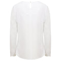 White - Back - Henbury Womens-Ladies Pleat Front Long Sleeve Blouse