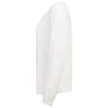 White - Side - Henbury Womens-Ladies Pleat Front Long Sleeve Blouse