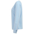 Light Blue - Side - Henbury Womens-Ladies Pleat Front Long Sleeve Blouse