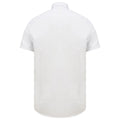 White - Back - Henbury Mens Modern Short Sleeve Slim Fit Oxford Shirt