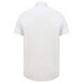 White - Back - Henbury Mens Modern Short Sleeve Slim Fit Oxford Shirt
