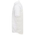 White - Side - Henbury Mens Modern Short Sleeve Slim Fit Oxford Shirt