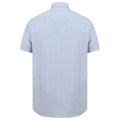 Blue - Back - Henbury Mens Modern Short Sleeve Slim Fit Oxford Shirt