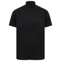Black - Front - Henbury Mens Modern Short Sleeve Slim Fit Oxford Shirt