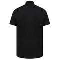Black - Back - Henbury Mens Modern Short Sleeve Slim Fit Oxford Shirt
