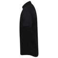 Black - Side - Henbury Mens Modern Short Sleeve Slim Fit Oxford Shirt