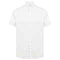 White - Front - Henbury Mens Modern Short Sleeve Slim Fit Oxford Shirt