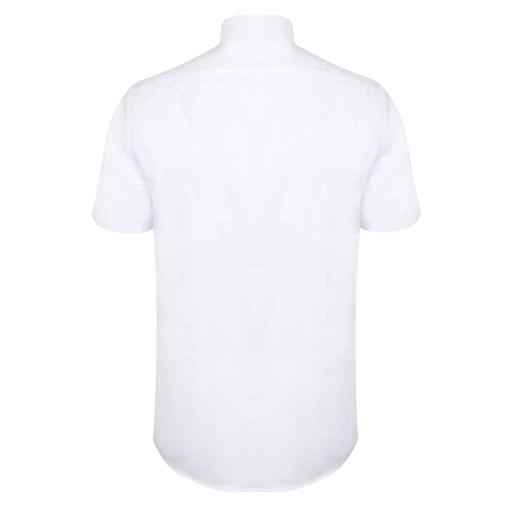 White - Back - Henbury Mens Modern Short Sleeve Oxford Shirt