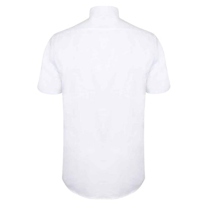 White - Back - Henbury Mens Modern Short Sleeve Oxford Shirt