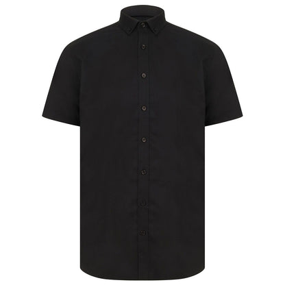 Black - Front - Henbury Mens Modern Short Sleeve Oxford Shirt