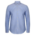 Blue - Front - Henbury Mens Modern Long Sleeve Slim Fit Oxford Shirt