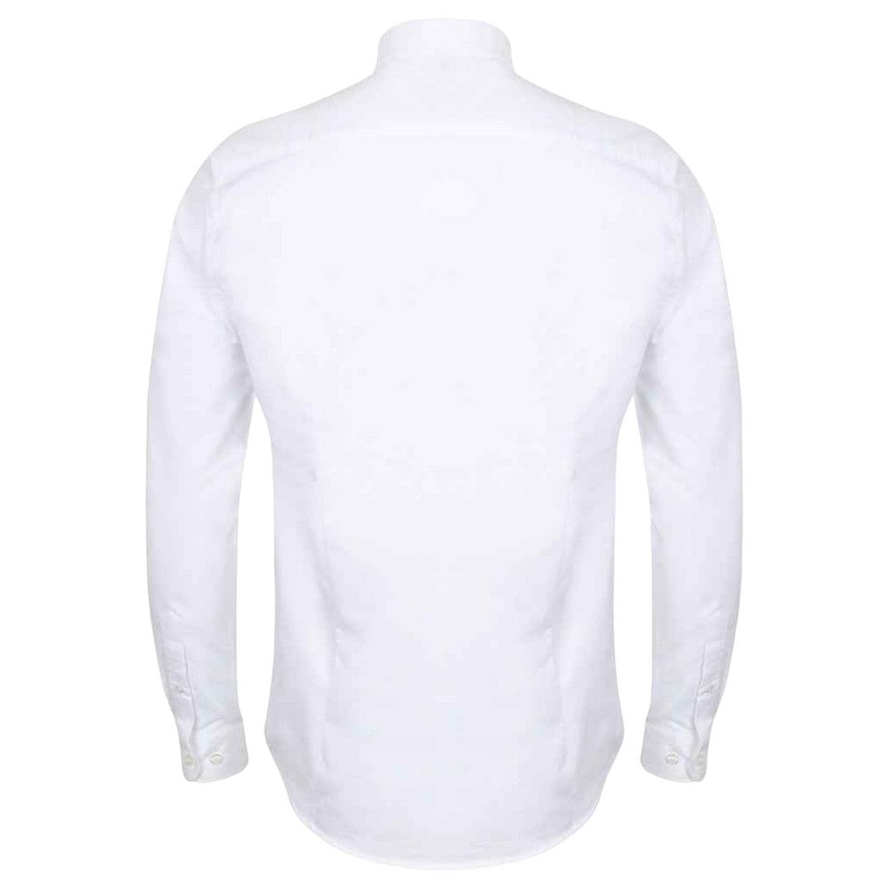 White - Back - Henbury Mens Modern Long Sleeve Slim Fit Oxford Shirt