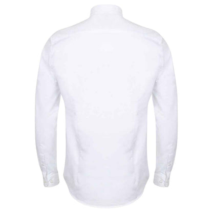 White - Back - Henbury Mens Modern Long Sleeve Slim Fit Oxford Shirt