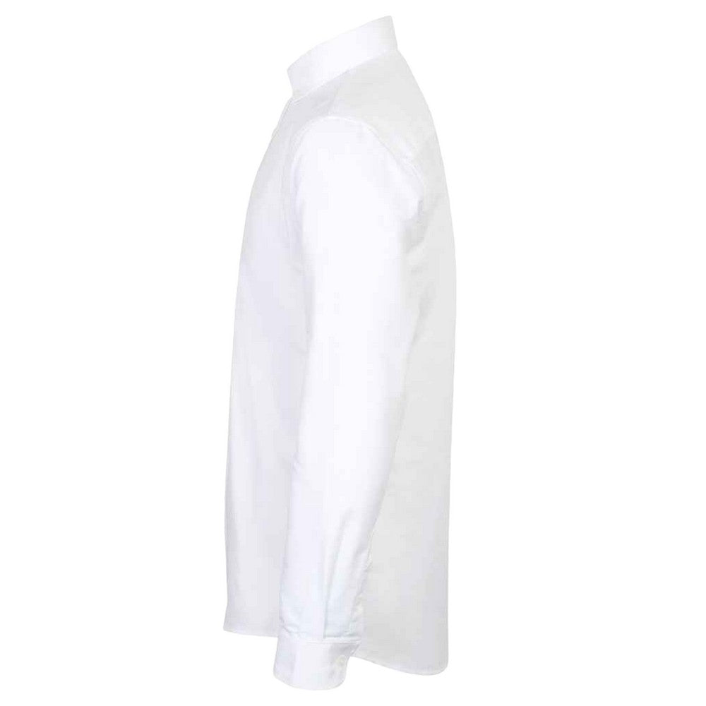 White - Side - Henbury Mens Modern Long Sleeve Slim Fit Oxford Shirt