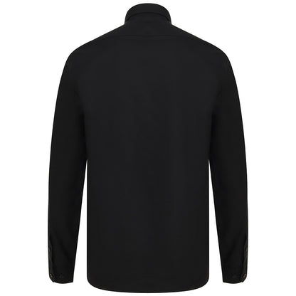 Black - Back - Henbury Mens Modern Long Sleeve Oxford Shirt