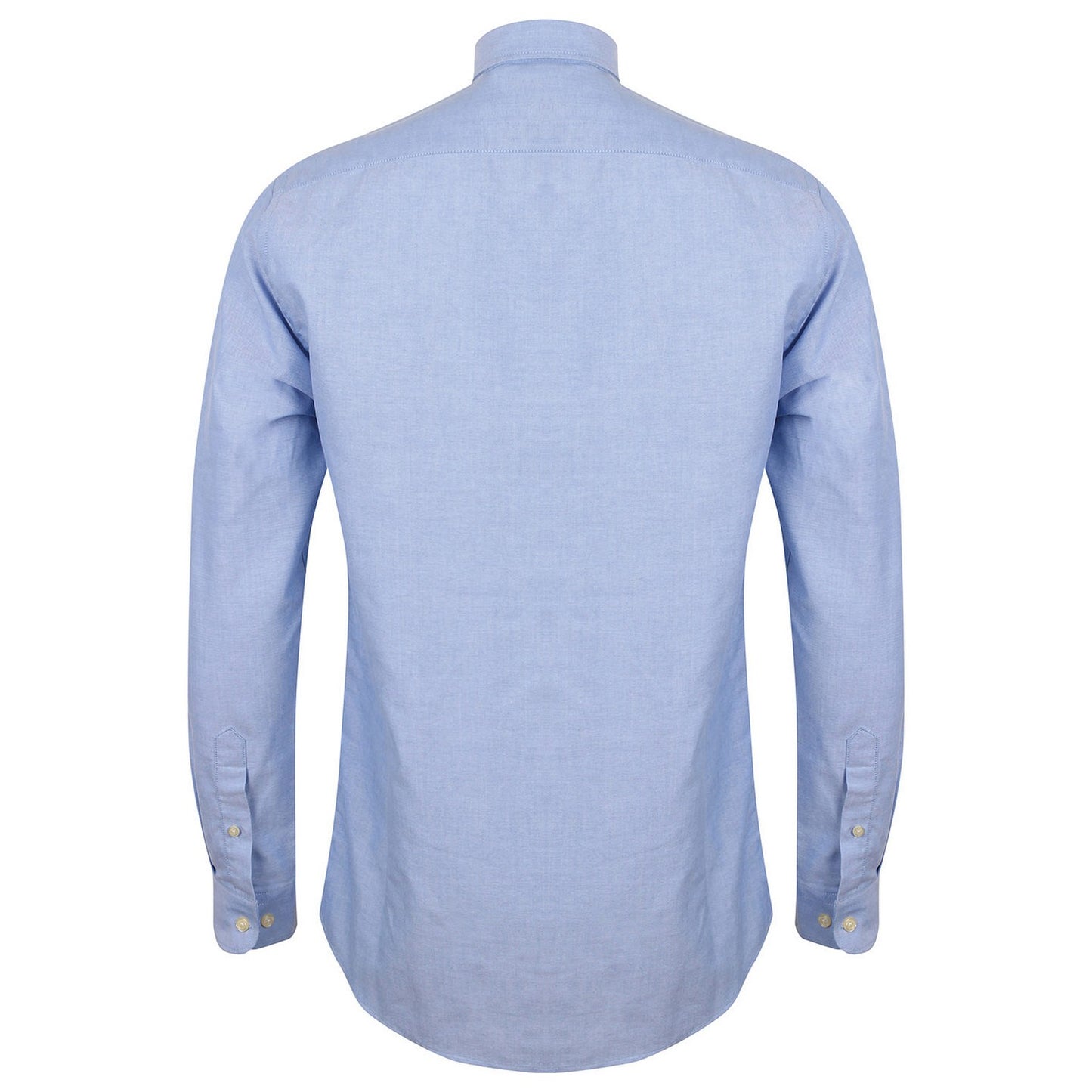 Blue - Back - Henbury Mens Modern Long Sleeve Oxford Shirt
