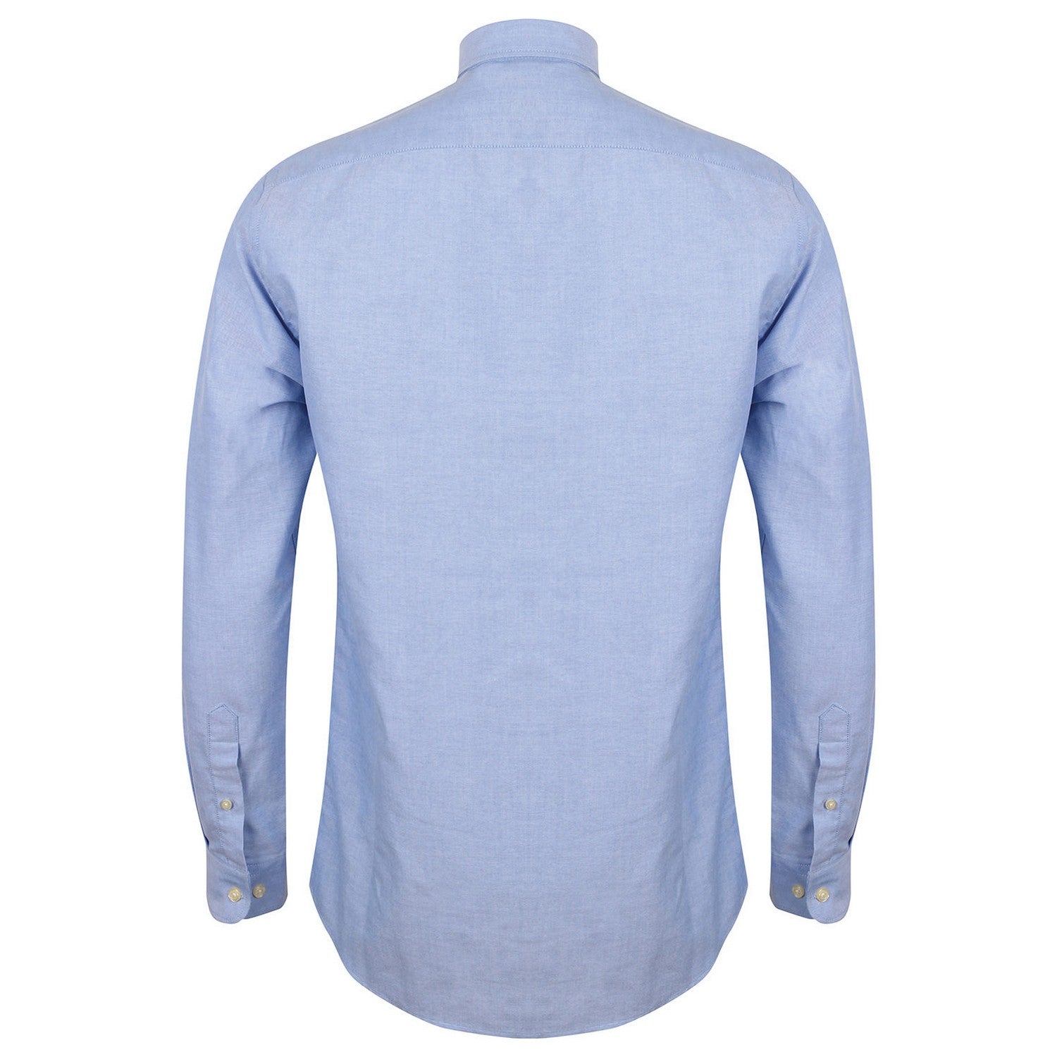 Blue - Back - Henbury Mens Modern Long Sleeve Oxford Shirt