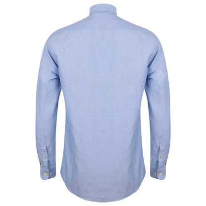 Blue - Back - Henbury Mens Modern Long Sleeve Oxford Shirt