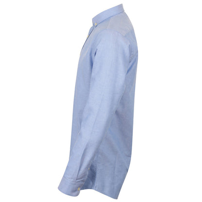 Blue - Side - Henbury Mens Modern Long Sleeve Oxford Shirt