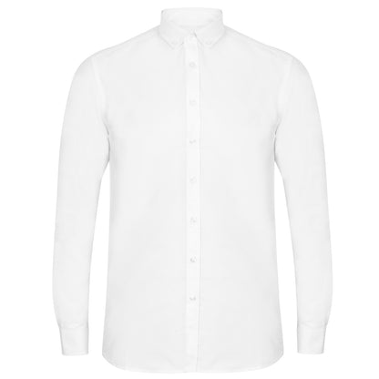 White - Front - Henbury Mens Modern Long Sleeve Oxford Shirt