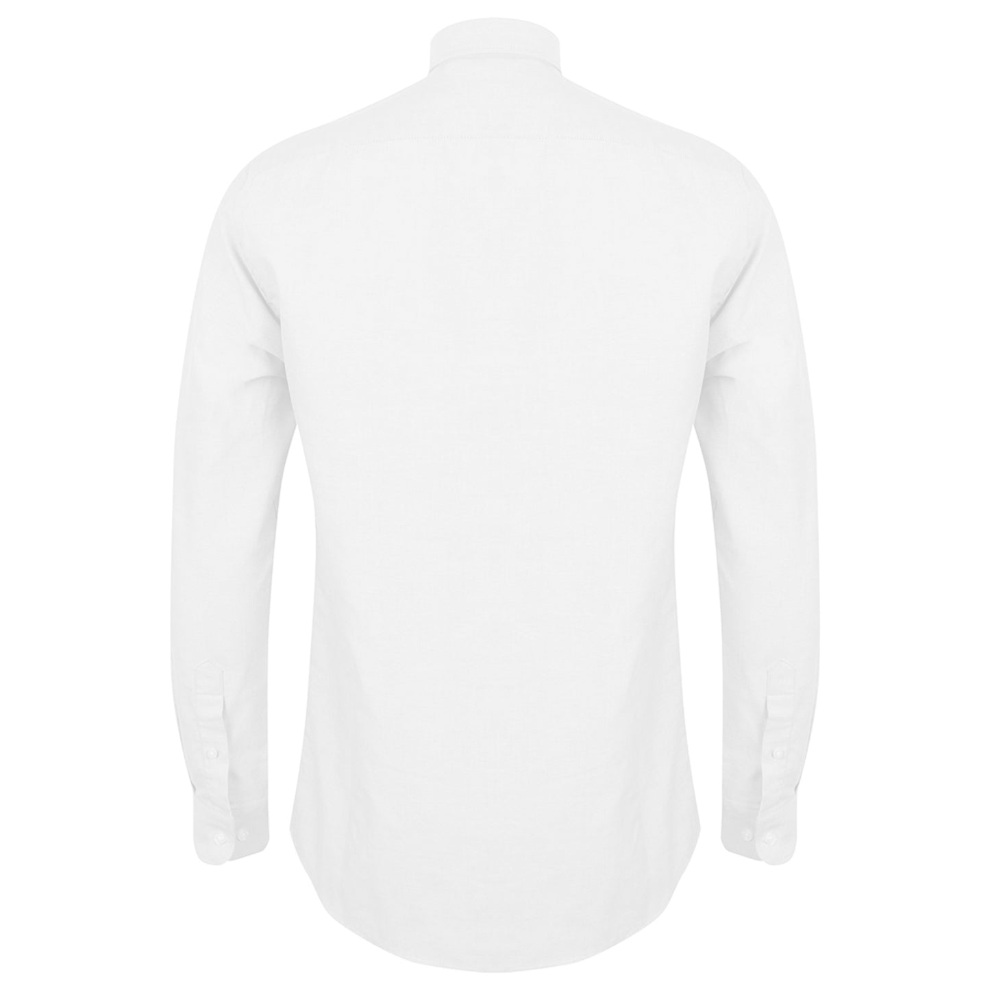 White - Back - Henbury Mens Modern Long Sleeve Oxford Shirt