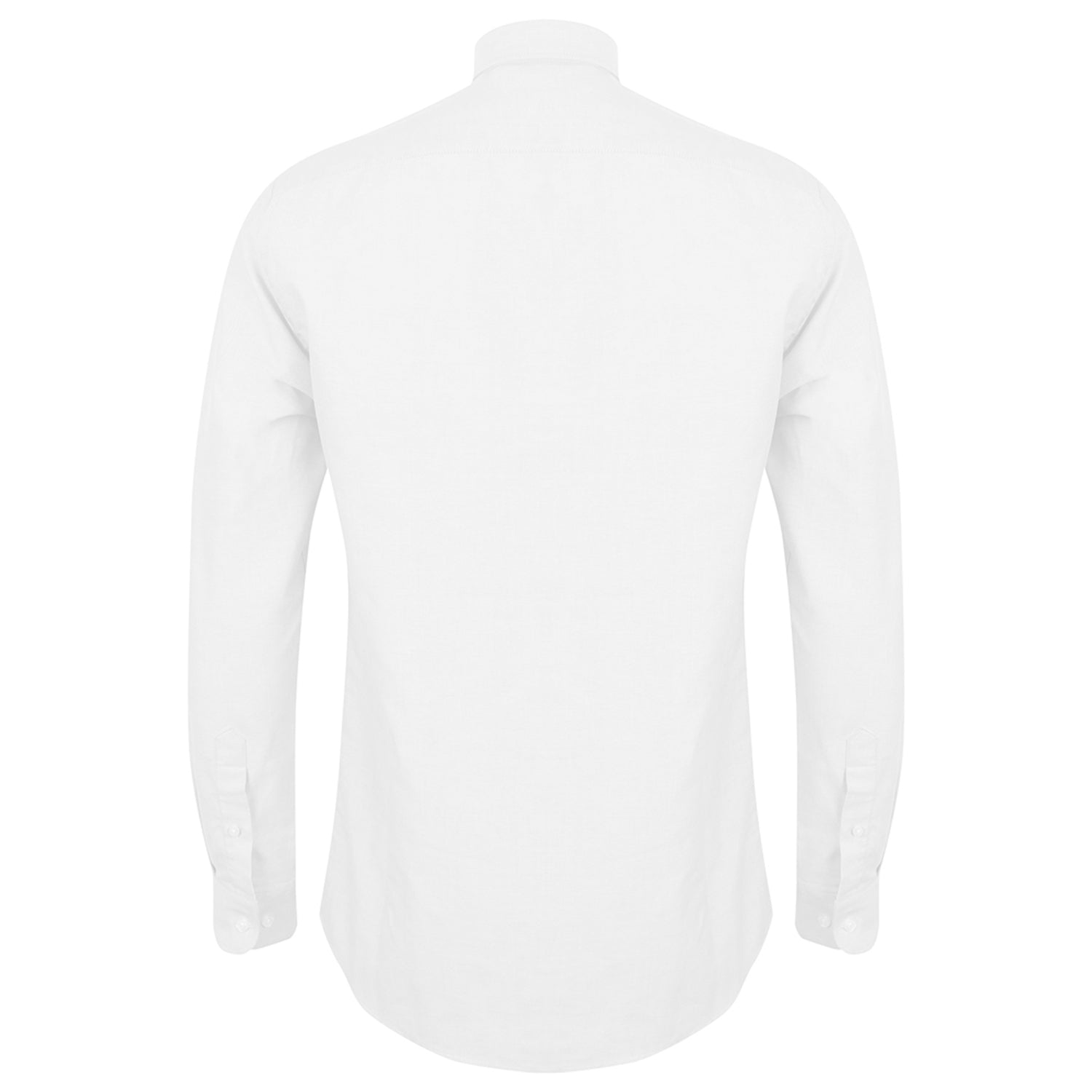 White - Back - Henbury Mens Modern Long Sleeve Oxford Shirt