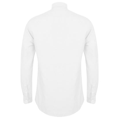 White - Back - Henbury Mens Modern Long Sleeve Oxford Shirt