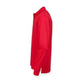 Classic Red - Side - Henbury Adults Unisex Long Sleeve Coolplus Piqu Polo Shirt