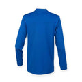 Royal Blue - Back - Henbury Adults Unisex Long Sleeve Coolplus Piqu Polo Shirt