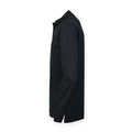 Black - Side - Henbury Adults Unisex Long Sleeve Coolplus Piqu Polo Shirt