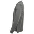 Charcoal - Side - Henbury Adults Unisex Long Sleeve Coolplus Piqu Polo Shirt