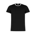 Black-White - Front - Kustom Kit Mens Fashion Fit Ringer T-Shirt