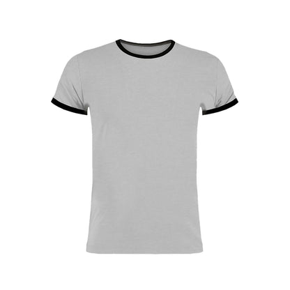 Light Grey Marl-Black - Front - Kustom Kit Mens Fashion Fit Ringer T-Shirt