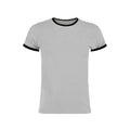 Light Grey Marl-Black - Front - Kustom Kit Mens Fashion Fit Ringer T-Shirt