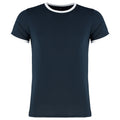 Navy-White - Front - Kustom Kit Mens Fashion Fit Ringer T-Shirt