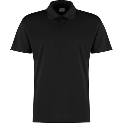 Black - Front - Kustom Kit Mens Cooltex Plus Micro Mesh Polo Shirt