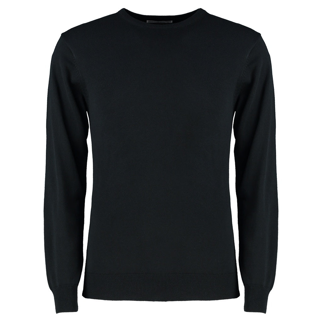Navy - Front - Kustom Kit Mens Arundel Crew Neck Sweater