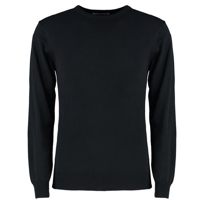 Navy - Front - Kustom Kit Mens Arundel Crew Neck Sweater