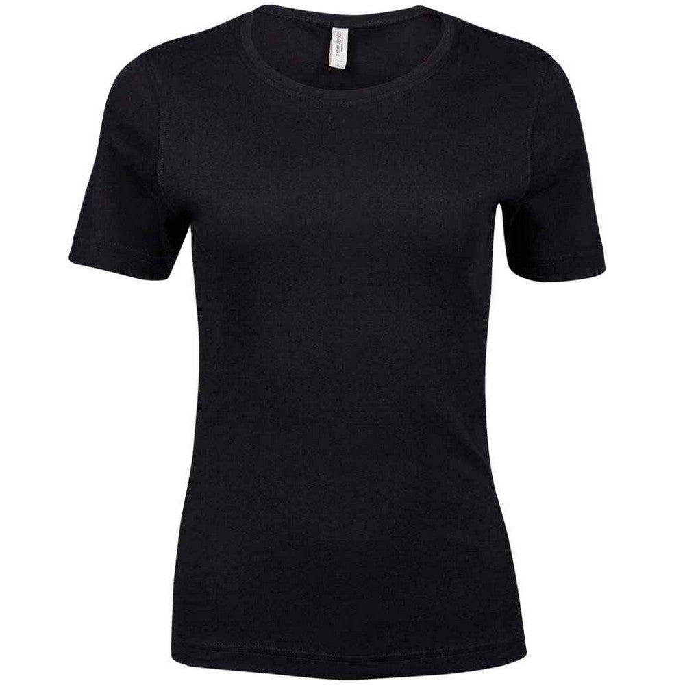 Black - Front - Tee Jays Womens-Ladies Interlock T-Shirt