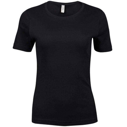 Black - Front - Tee Jays Womens-Ladies Interlock T-Shirt