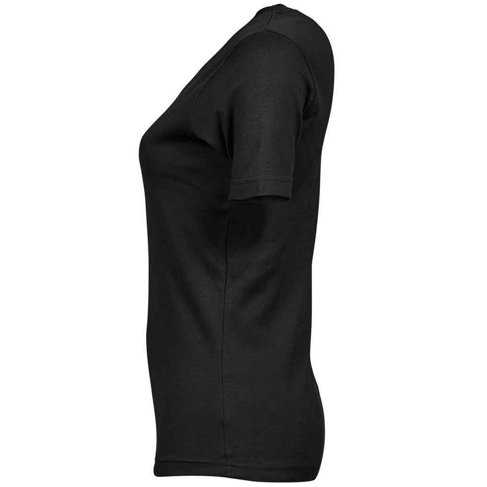 Black - Side - Tee Jays Womens-Ladies Interlock T-Shirt