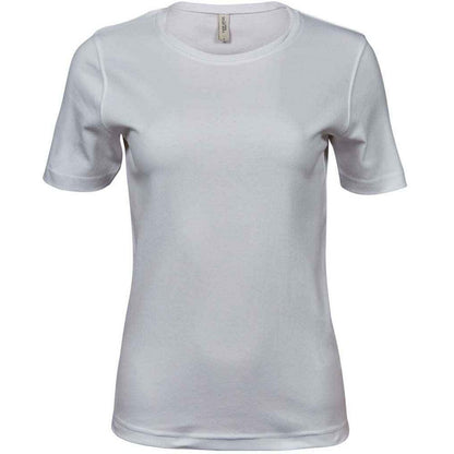 White - Front - Tee Jays Womens-Ladies Interlock T-Shirt