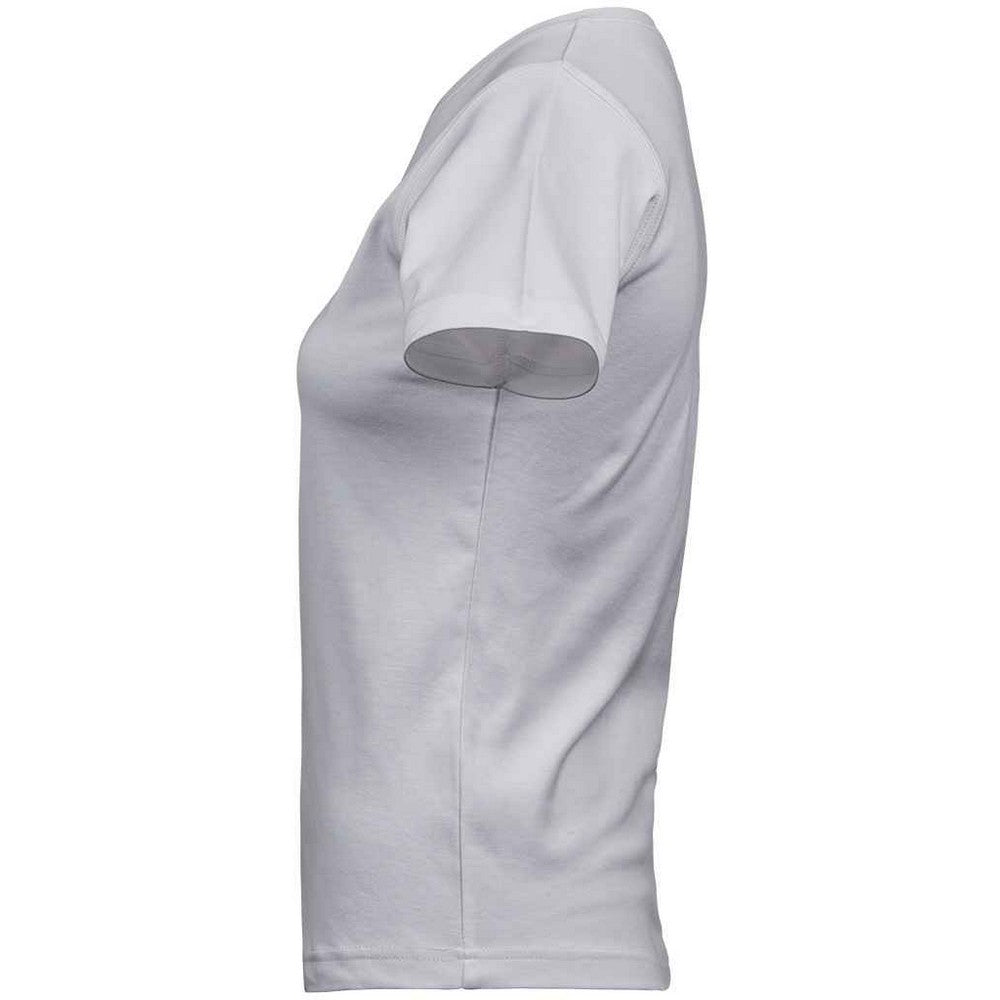 White - Side - Tee Jays Womens-Ladies Interlock T-Shirt