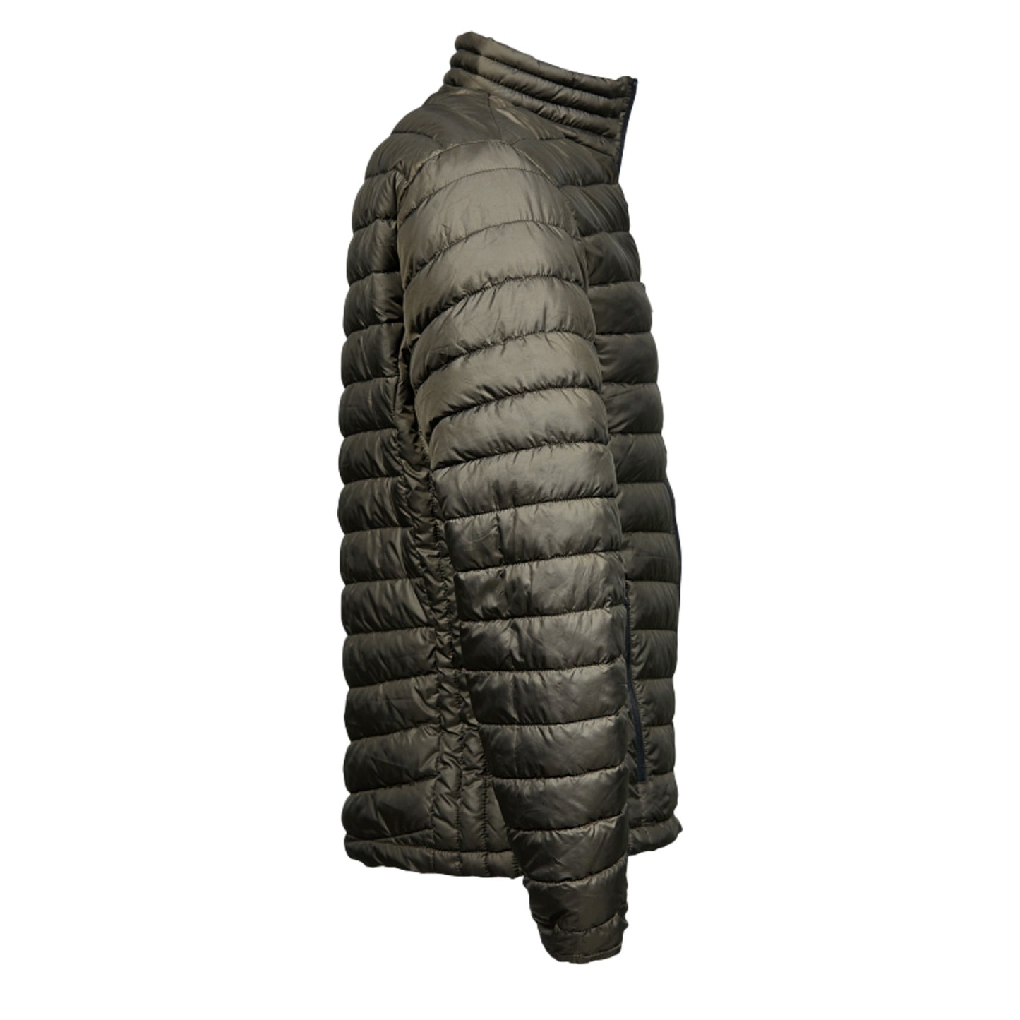 Dark Olive - Side - Tee Jays Mens Zepelin Padded Jacket