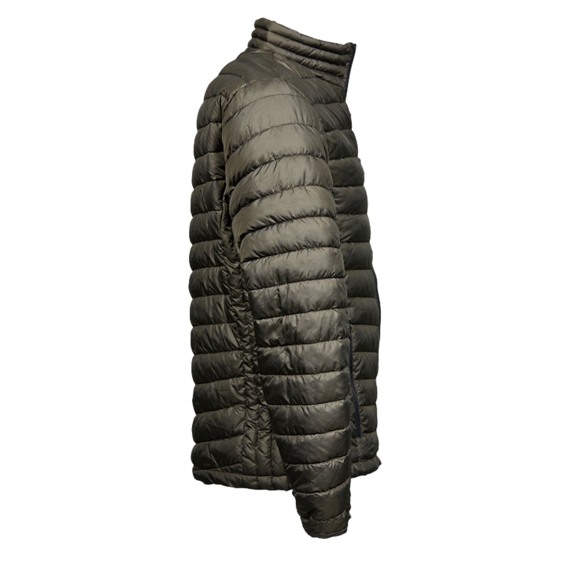 Dark Olive - Side - Tee Jays Mens Zepelin Padded Jacket