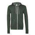 Heather Forest - Front - Bella + Canvas Adults Unisex Full Zip Hoodie