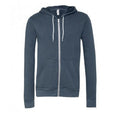 Heather Navy - Front - Bella + Canvas Adults Unisex Full Zip Hoodie