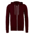 Maroon - Front - Bella + Canvas Adults Unisex Full Zip Hoodie