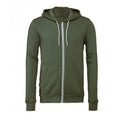Military Green - Front - Bella + Canvas Adults Unisex Full Zip Hoodie