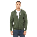 Military Green - Lifestyle - Bella + Canvas Adults Unisex Full Zip Hoodie